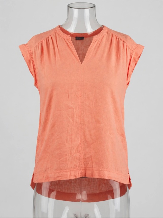 Splendid Tops - Splendid Coral Notch-Neck Cap Sleeve Blouse